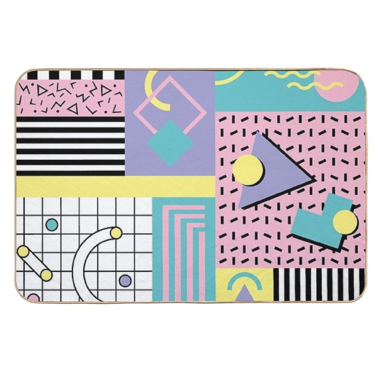 Memphis Pattern 25 - Retro 90s  80s  Stain-Proof Bath Mat