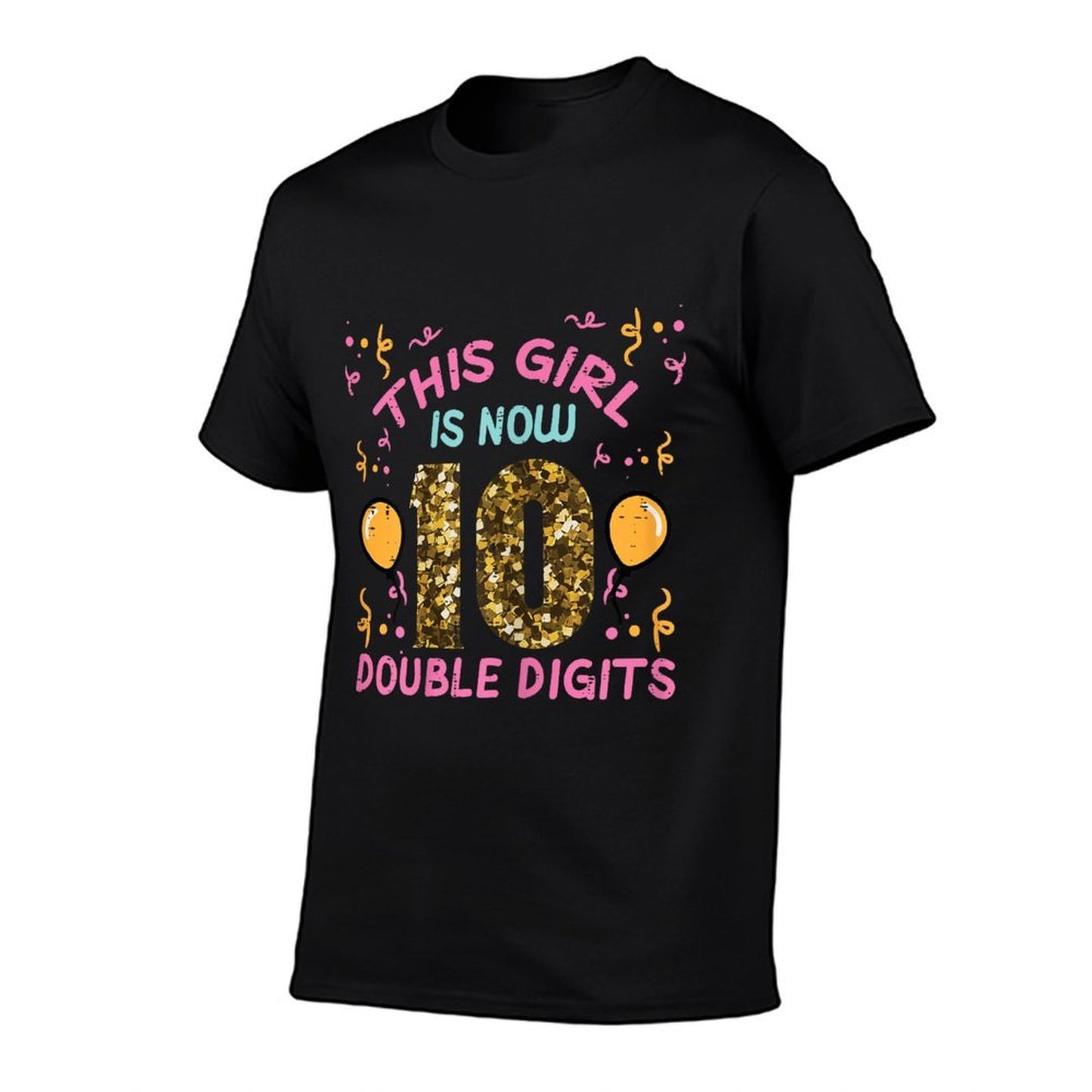 10th Birthday This Girl Now Double Digits 10 Years Old Bday  Heathered Texture T-Shirt