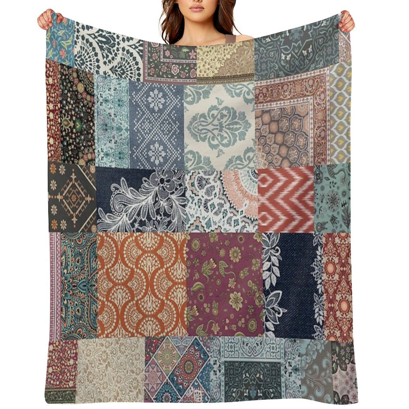 Boho Gypsy Patchwork Multi-functional Throw Blanket