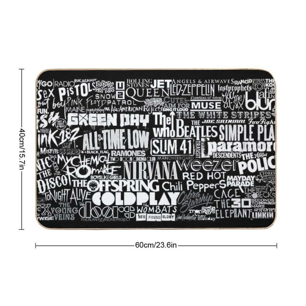 Band Name Collage  Slip-Resistant Bath Mat