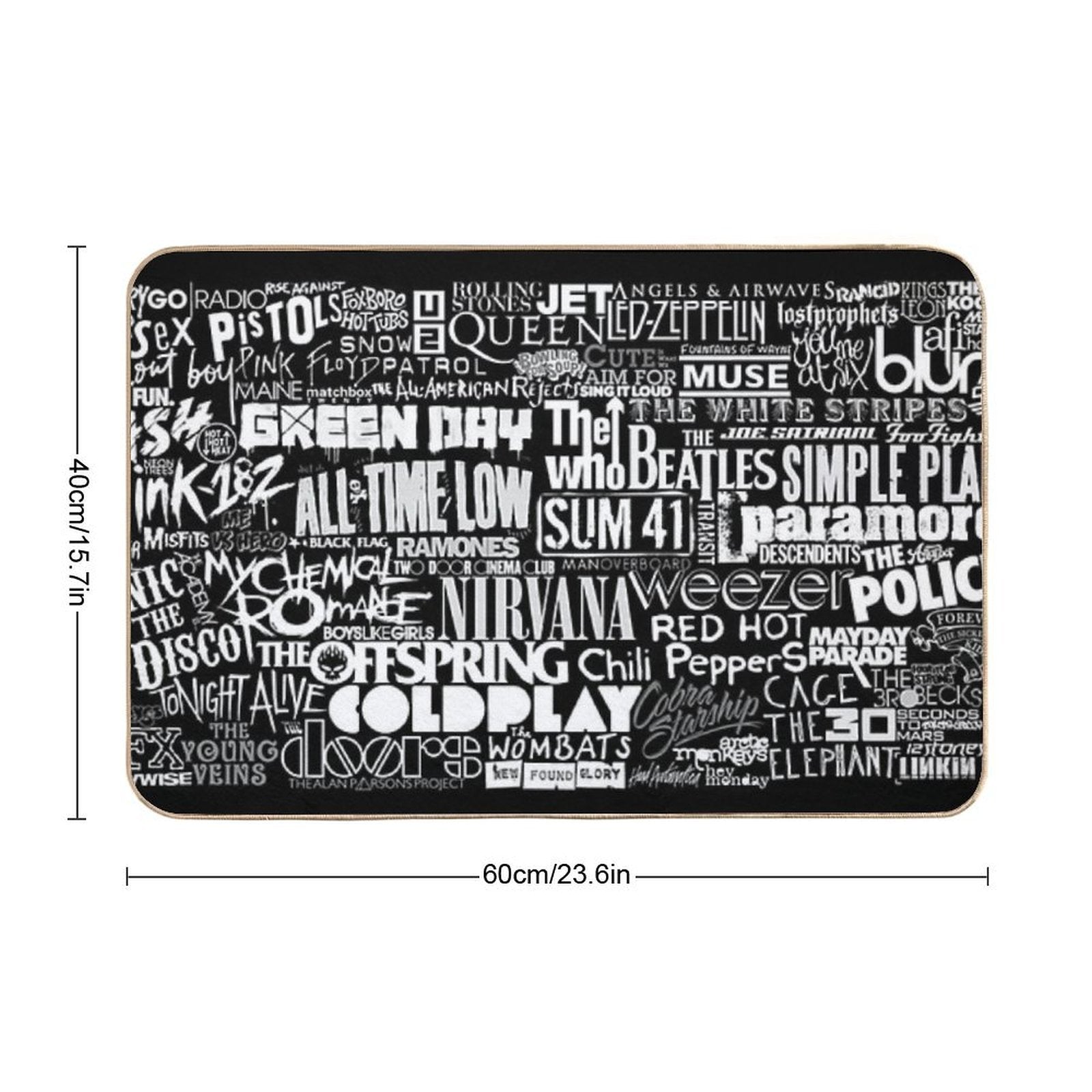 Band Name Collage  Slip-Resistant Bath Mat