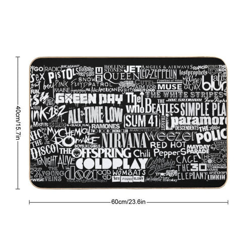 Band Name Collage  Slip-Resistant Bath Mat