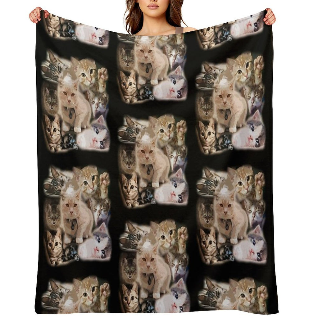 The Cute Cats - Lovely Kitten & Cats Eco-conscious Throw Blanket