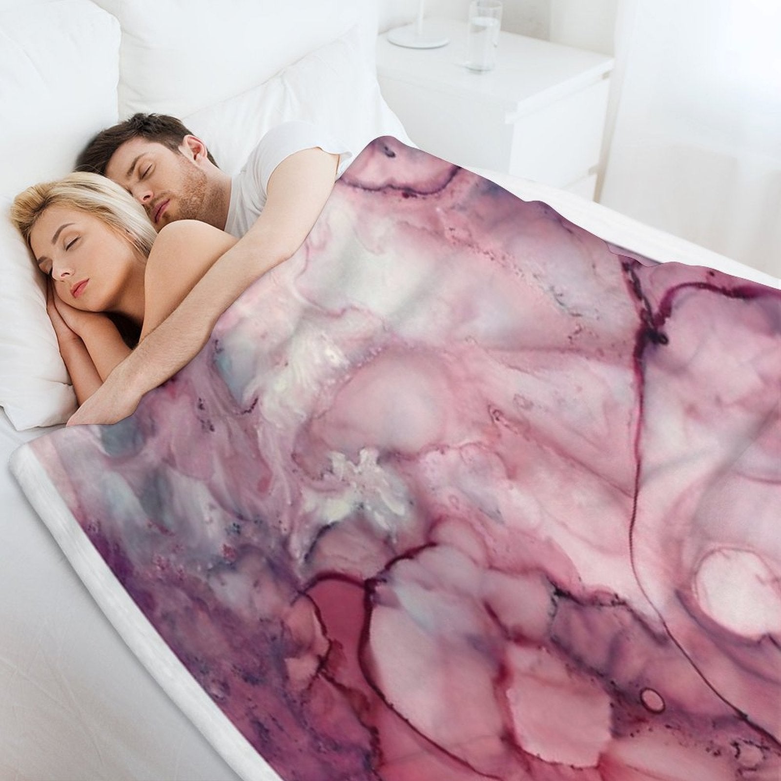Liquid Mauve Abstract Gift-ready Throw Blanket