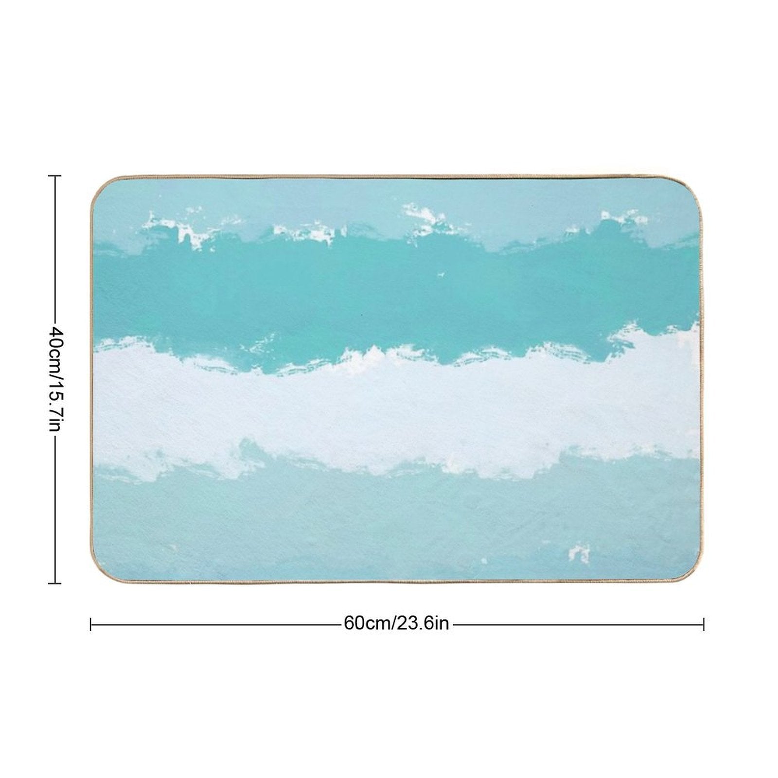 Light Blue And Shades of Blue Wavy Stripes  Long-Lasting Bath Mat