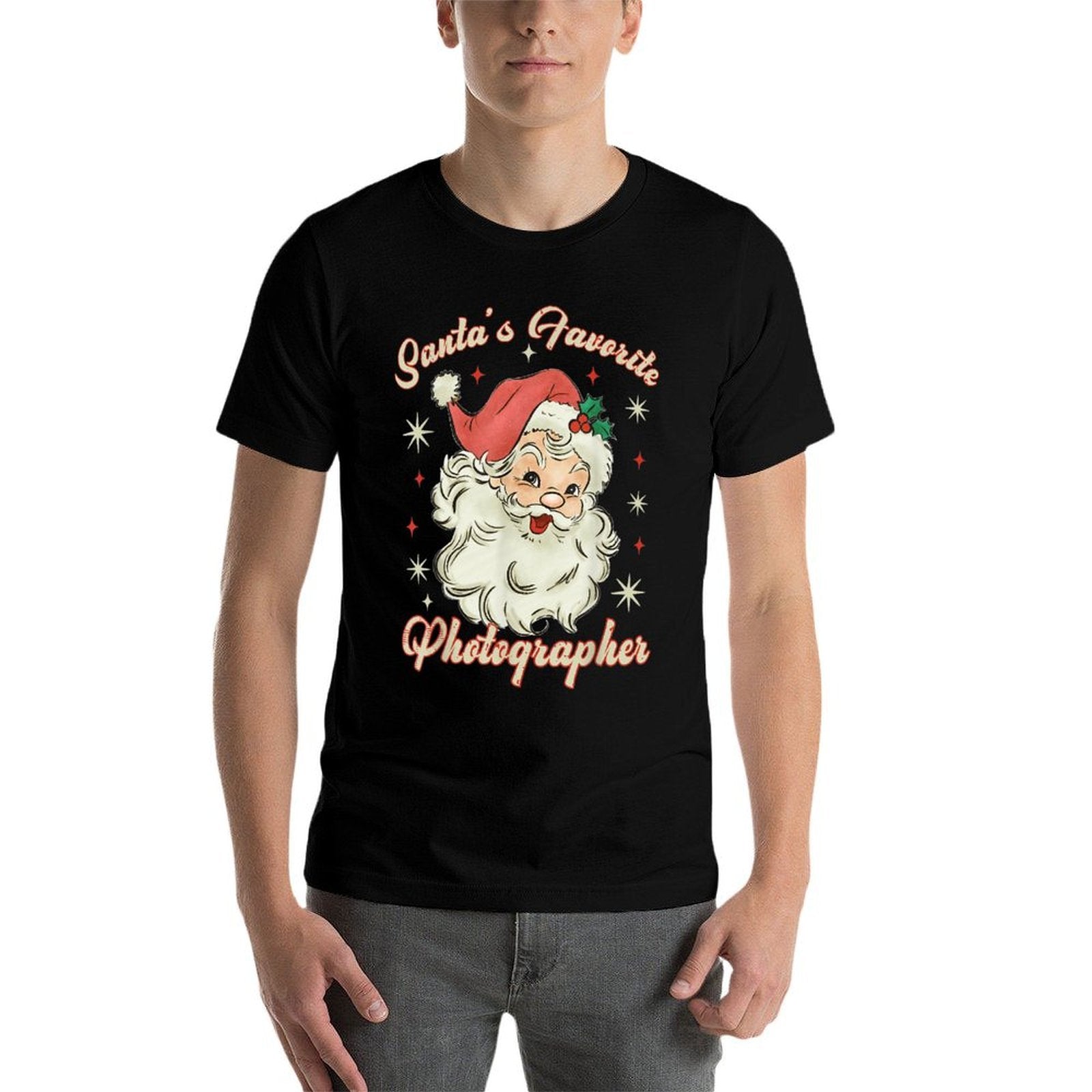 Santas Favorite Photographer, Funny Christmas Santa  Versatile T-Shirt