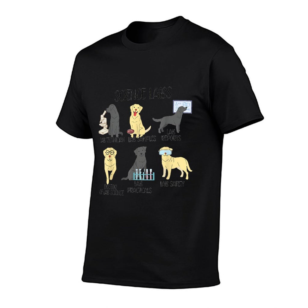 Science Labs Funny Dogs Labrador Retriever Science Teacher Men Women Comfortable T-Shirt