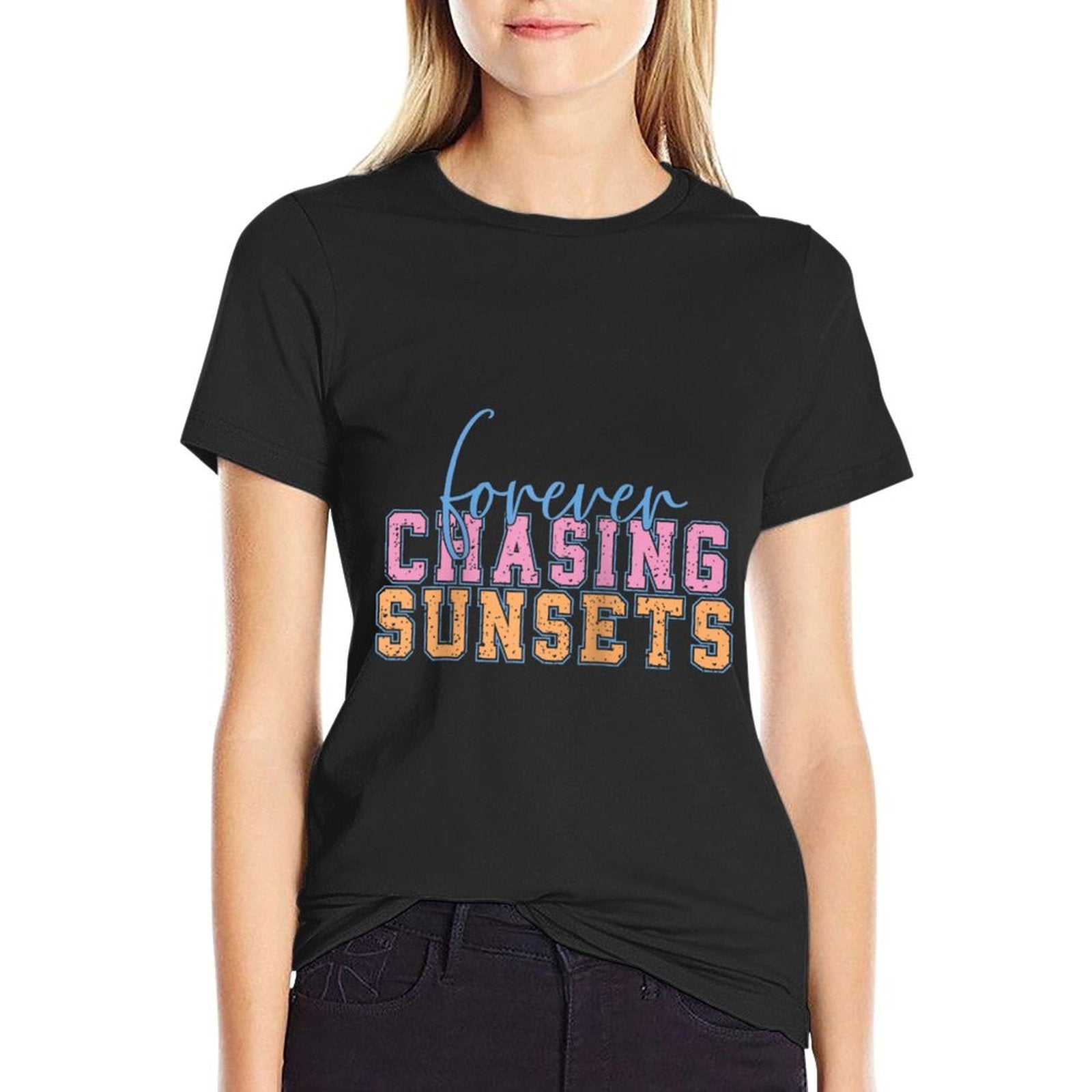 Forever Chasing Sunsets Adventure Vibes Raglan Baseball  Wrinkle-resistant T-Shirt