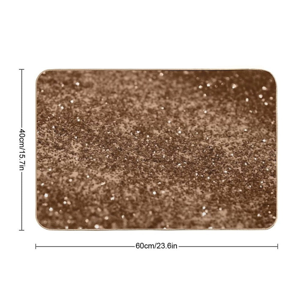 Gold Brown Glam #2 (Photo of Glitter Only - Not Reflective)  Repositionable Bath Mat