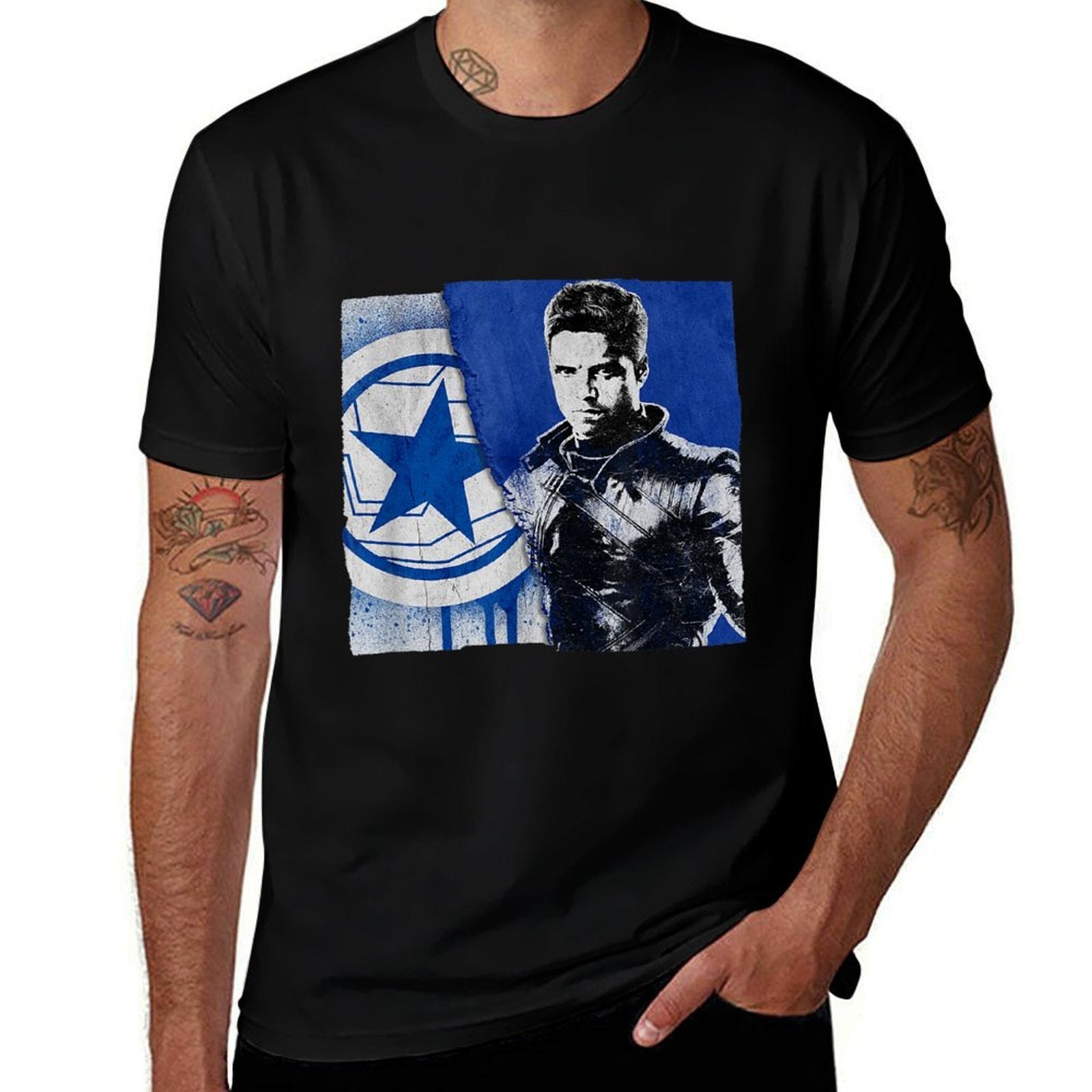 Marvel The Falcon And The Winter Soldier Bucky Barnes  Cotton T-Shirt