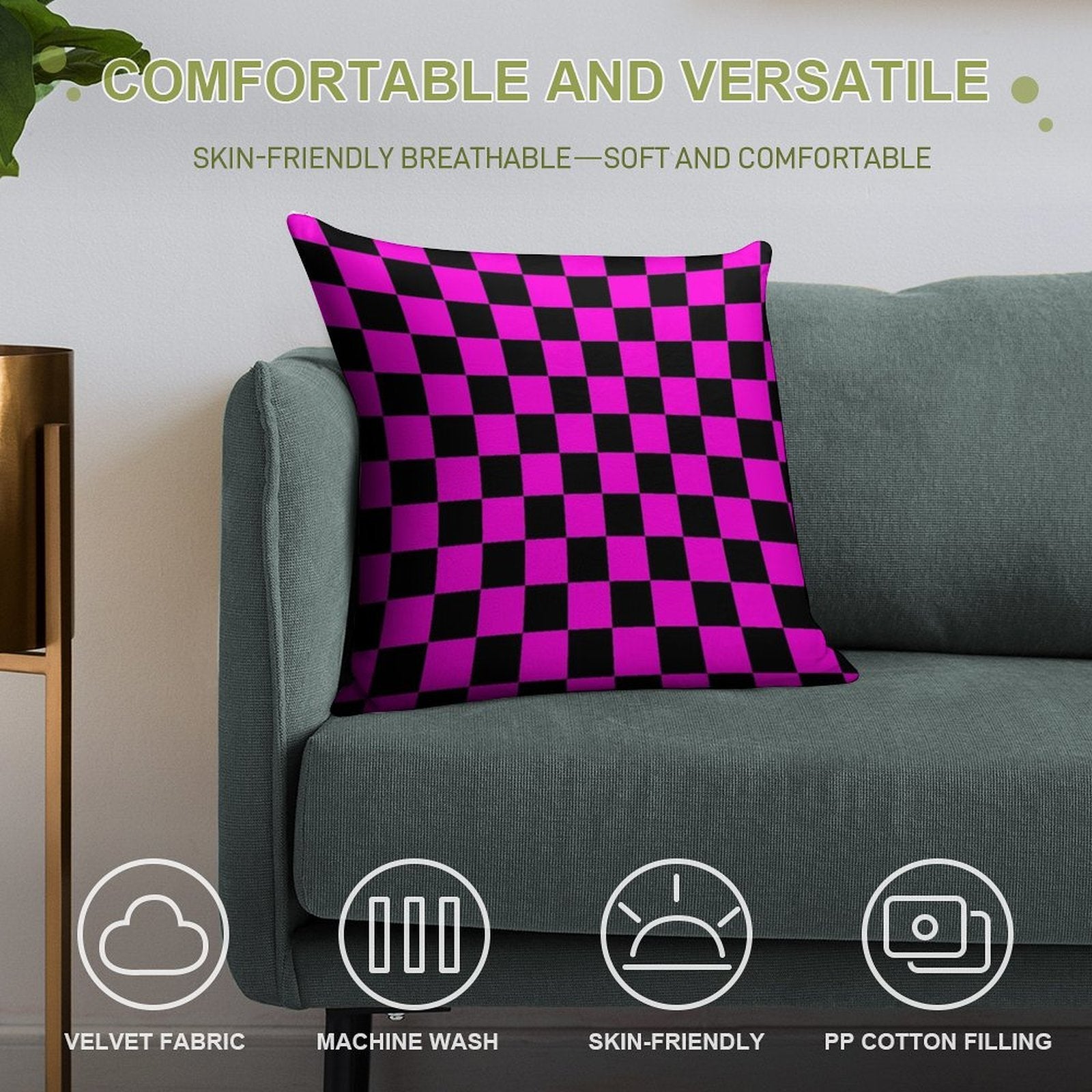 Garry's Mod Missing Textures Pattern (High Quality) Soft Bedroom Essential Throw Pillow