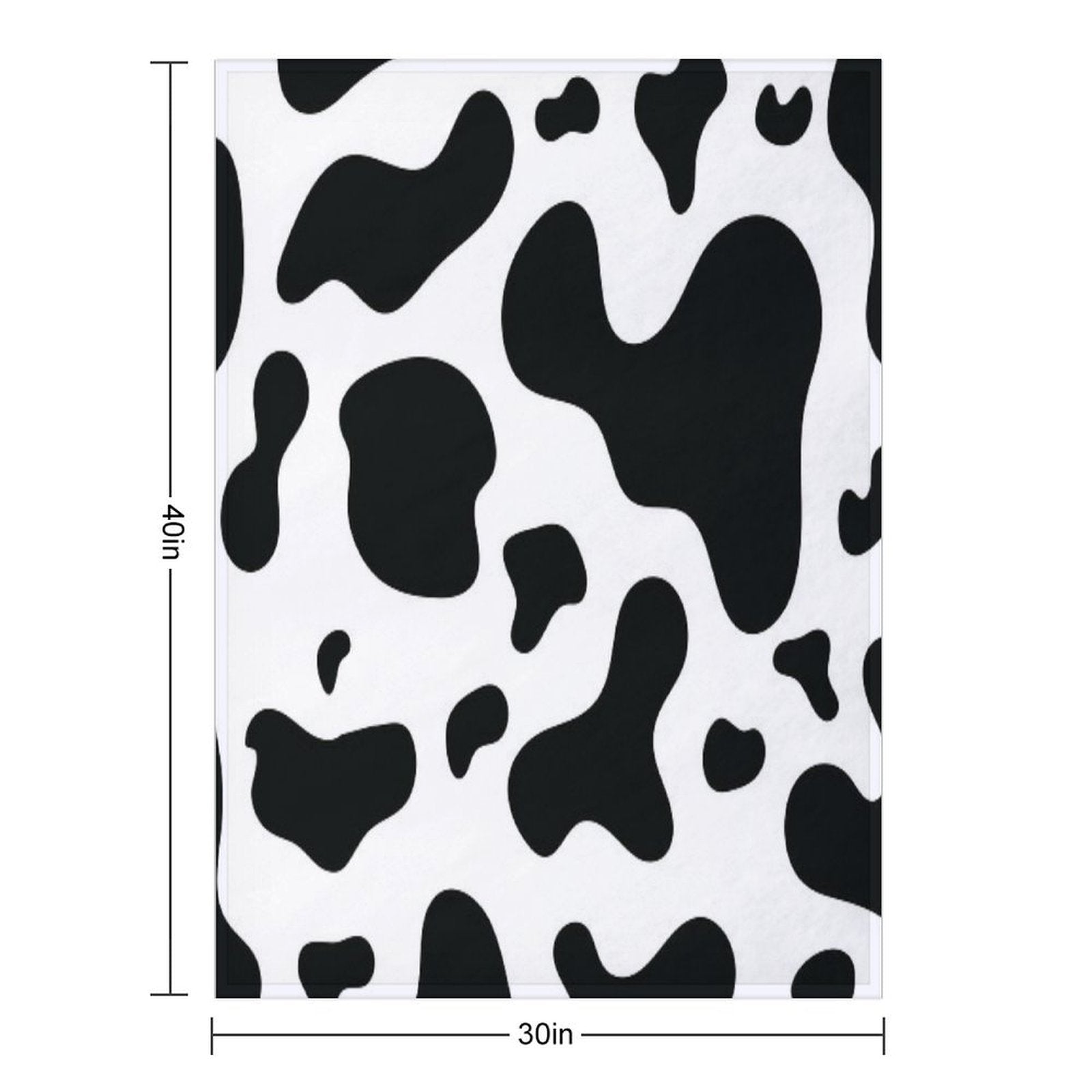 Cow Hide Spotted Fur Farm Animal Pattern Black White All-season Throw Blanket