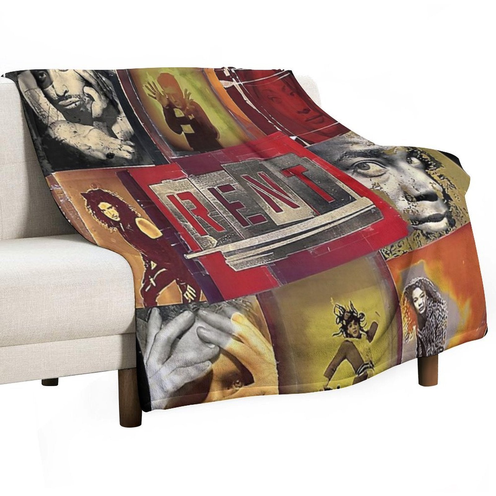 Vintage Rent Rock Musical, Signed By Complete Original Cast 1996 Machine-washable Throw Blanket