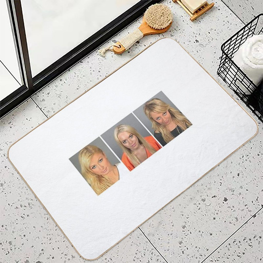 Lindsay, Paris, Nicole Mugshots  Slip-Resistant Bath Mat