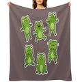 Dancing Frog Frog, Frogs, Dancing, Dance, Dancer, Music, Meme, Musician, Band, Rock, Metal, Vintage, Retro Travel-friendly Throw Blanket