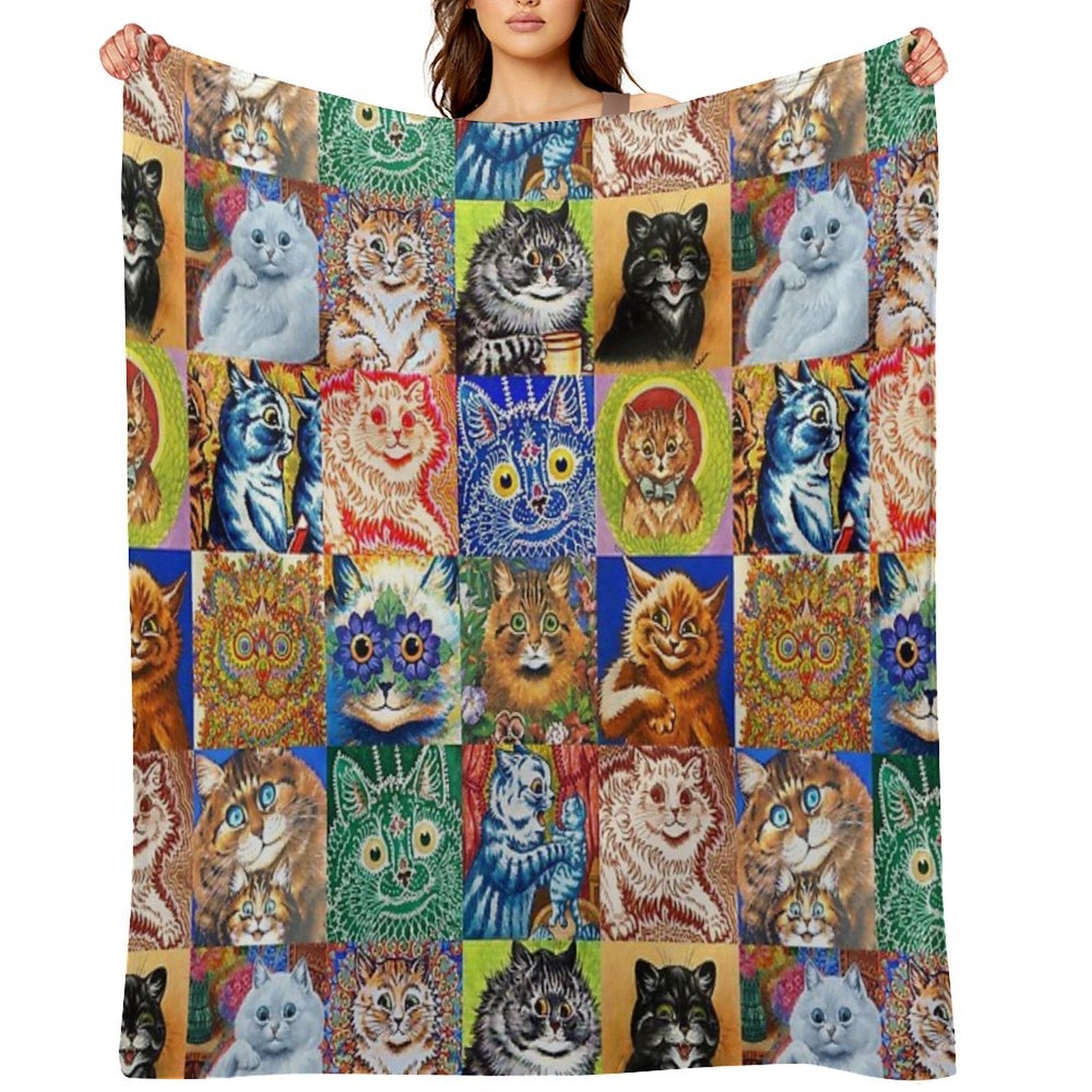 HD LOUIS WAIN - Cats Durable Throw Blanket