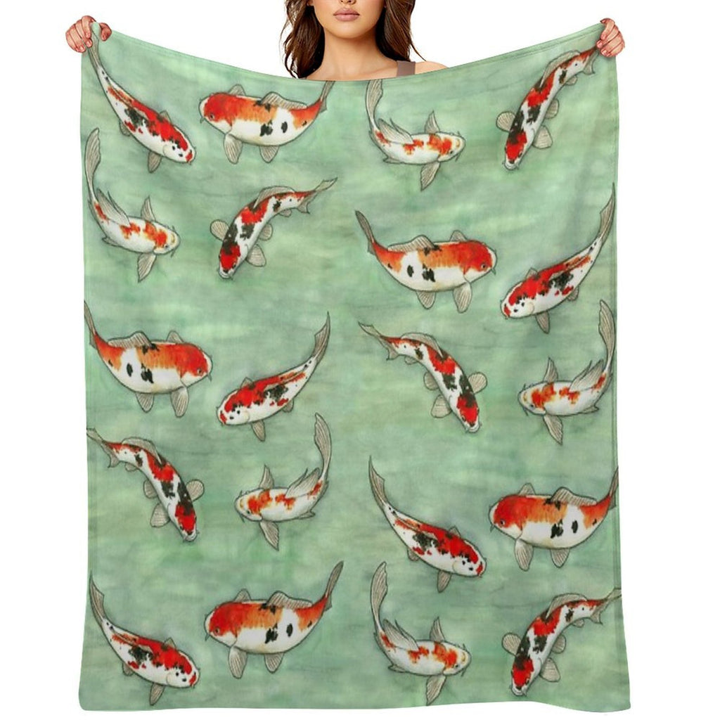 La Ronde Des Carpes Koi Premium Throw Blanket