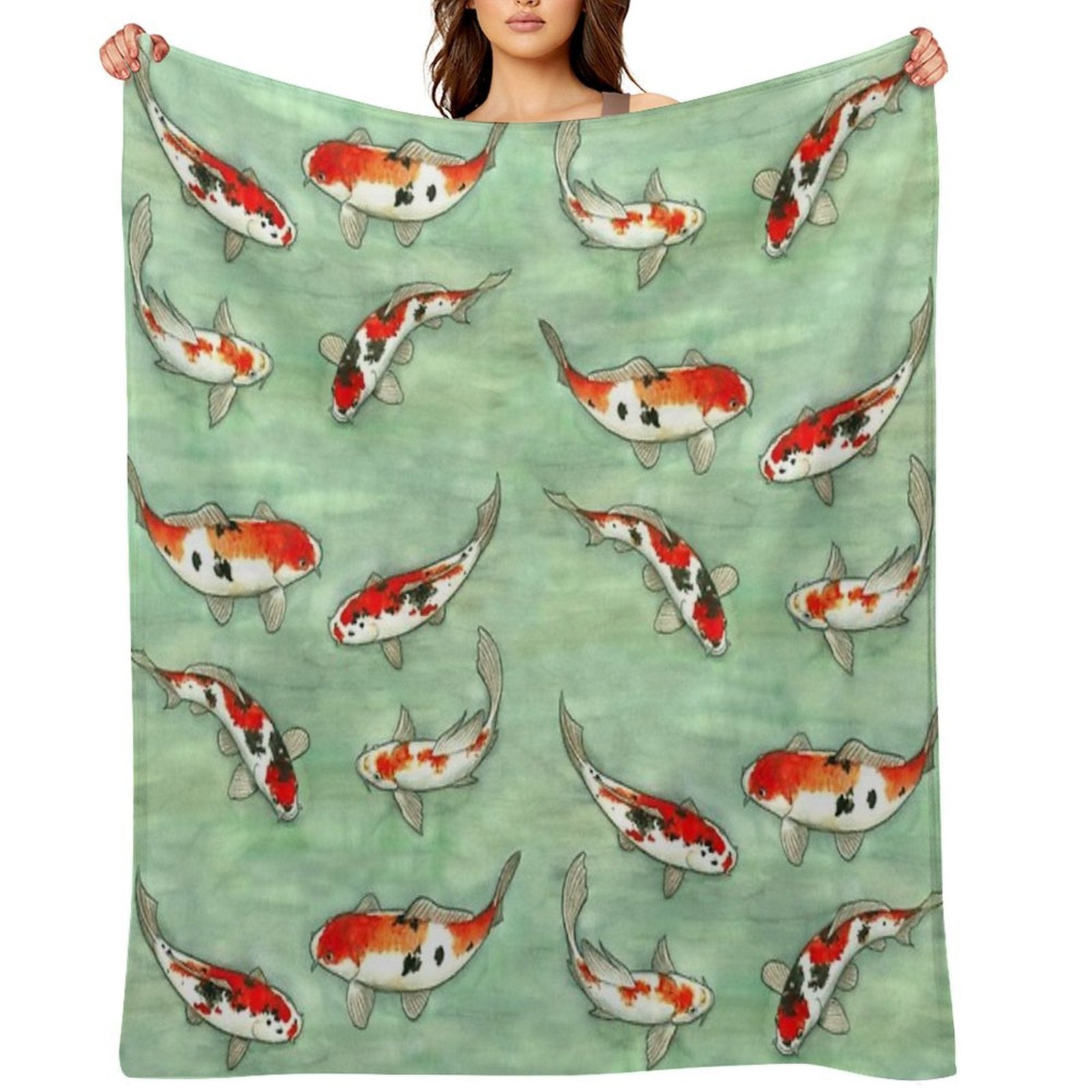 La Ronde Des Carpes Koi Premium Throw Blanket