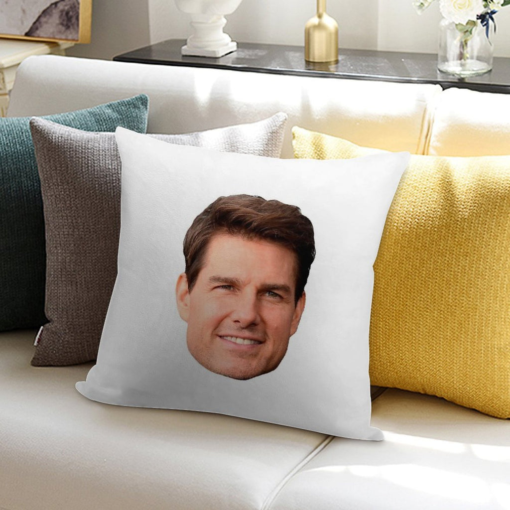 Tom Cruise Face Cutout Soft Skin-Friendly Throw Pillow