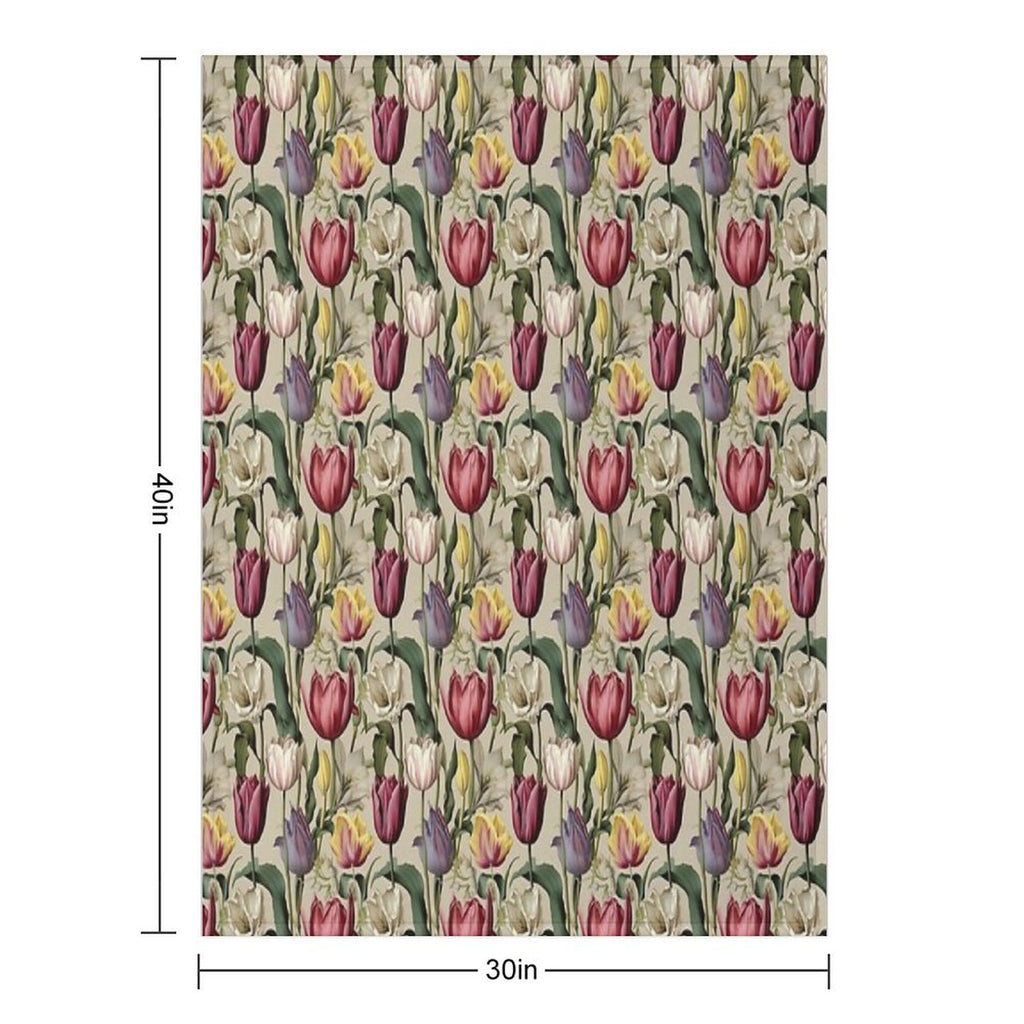 Tulip Tile 13 Goblet of Springtime Sunshine in A Blooming Rainbow of Spiraling Blooms Sustainable Throw Blanket