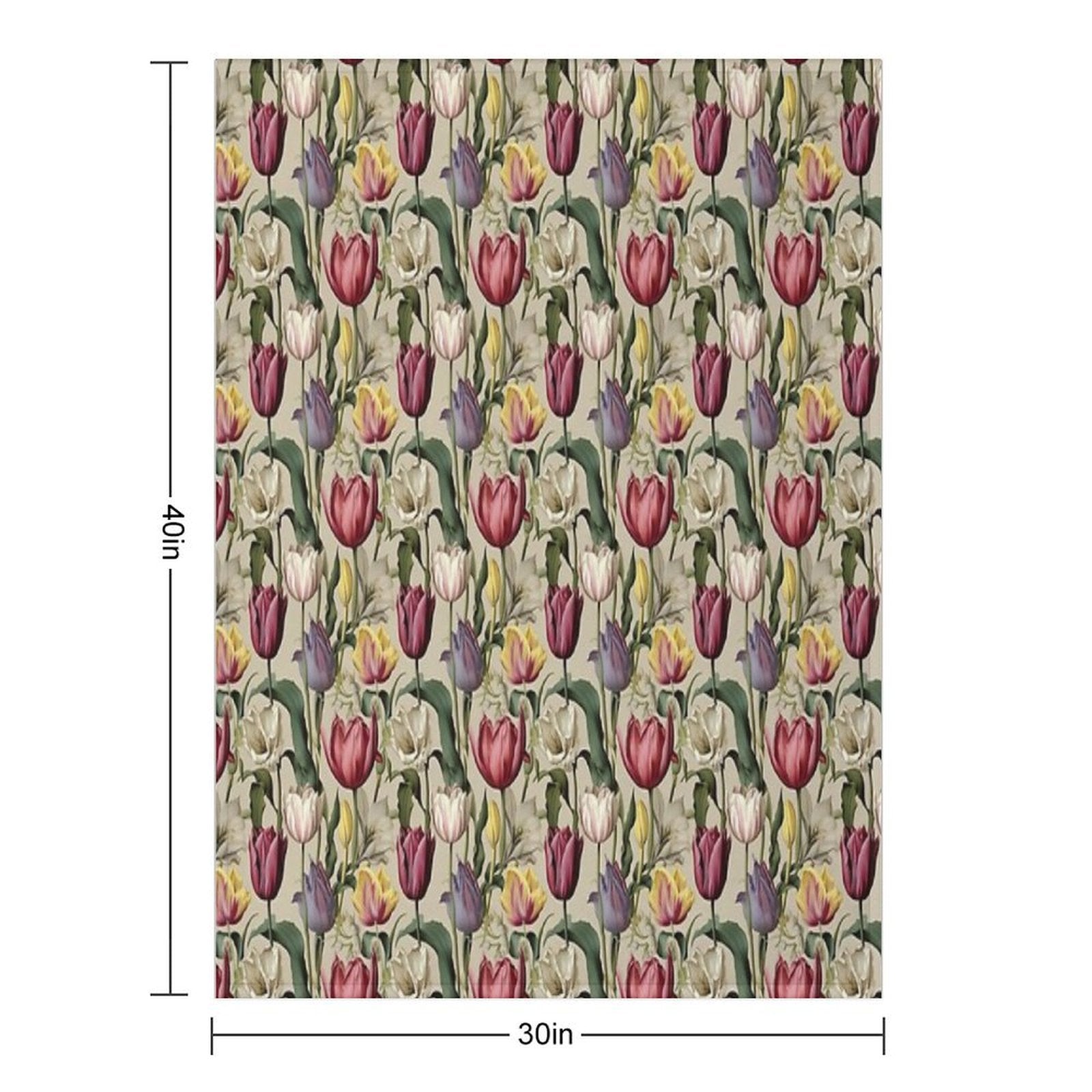 Tulip Tile 13 Goblet of Springtime Sunshine in A Blooming Rainbow of Spiraling Blooms Sustainable Throw Blanket