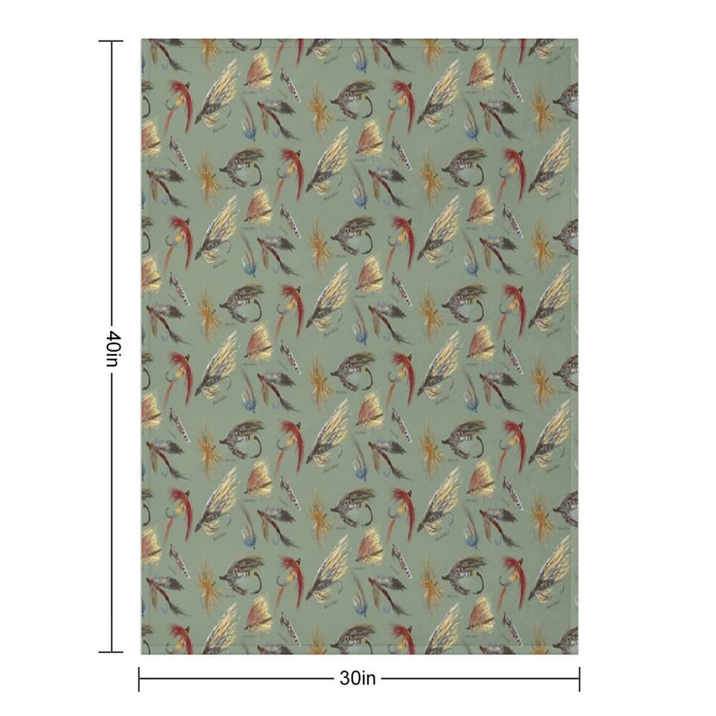 Fly Fishing with Hand Tied Flies! Multi-functional Throw Blanket