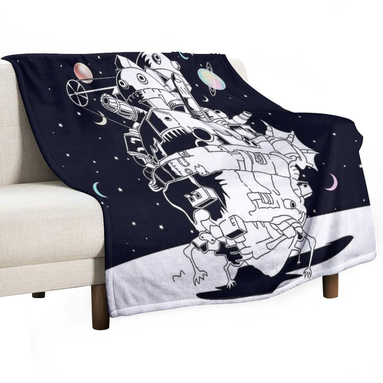 Castle in A Starry Night All-season Throw Blanket