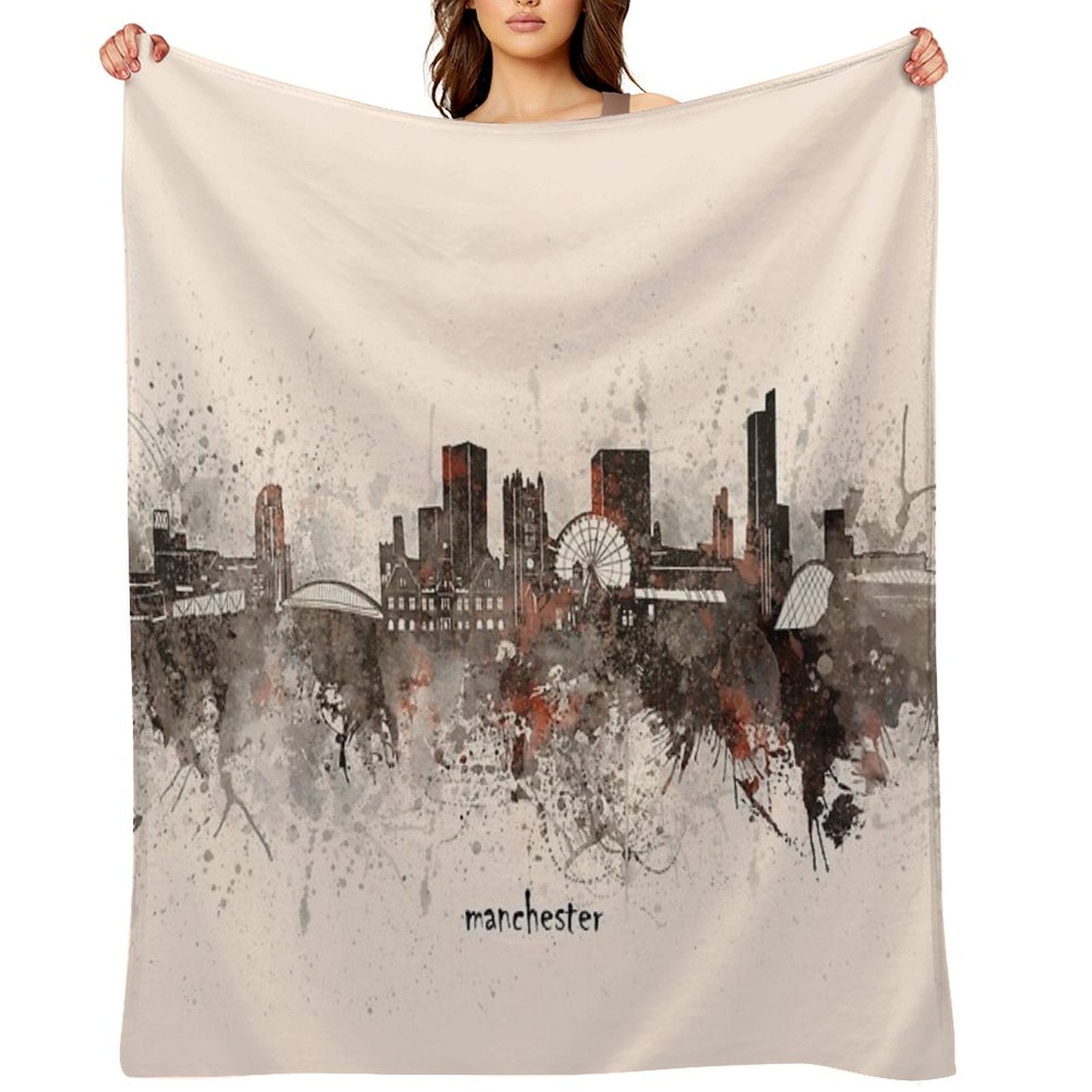 Manchester Skyline Anti-pilling Throw Blanket