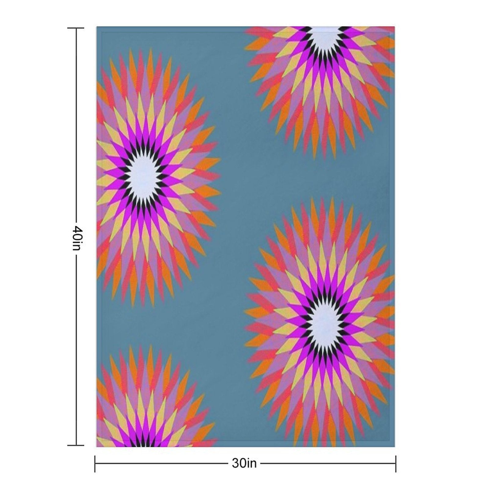 Psychedelic Geometric Flower Mandala Lightweight Throw Blanket