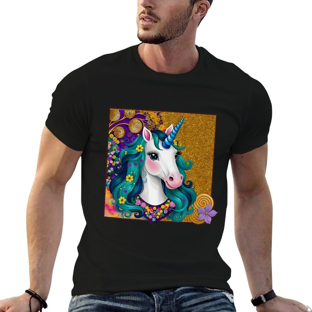 Unicorn Portrait with Vibrant Artistic Elements 1 - Fan Fun Premium  Graphic-printed T-Shirt