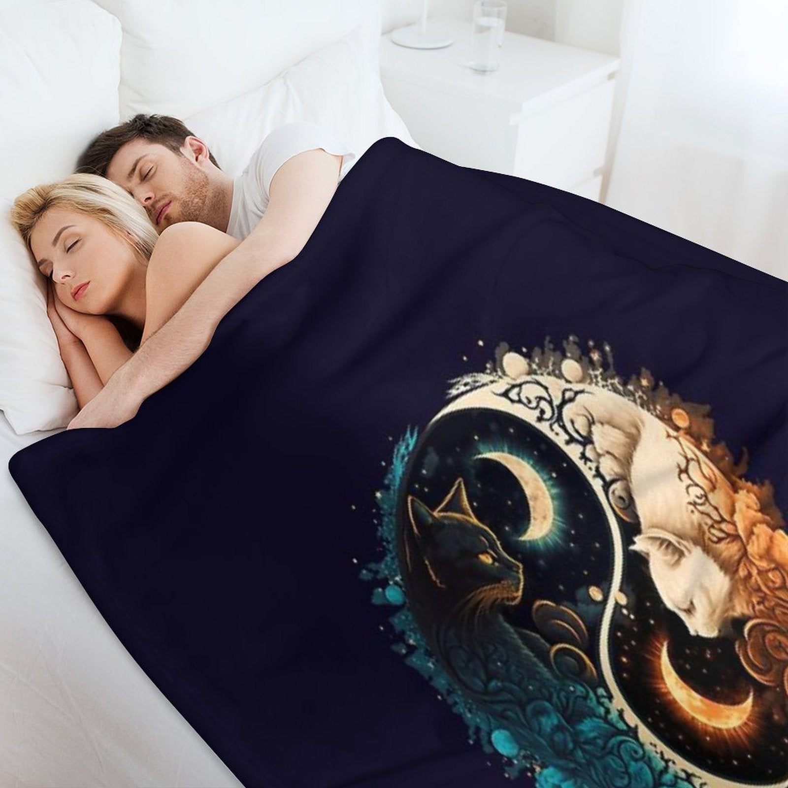 Cat Yin Yang Comfort Throw Blanket