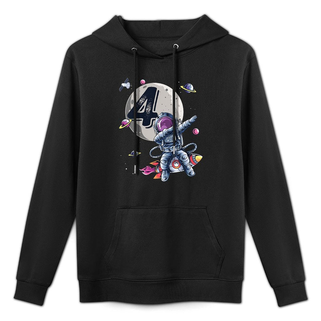 Kids 4 Years Old Birthday Boy Astronaut Gifts Space 4th B-Day Kangaroo Pocket Hoodie