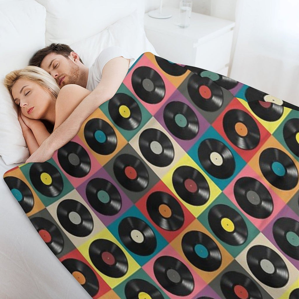 Discjockey Pattern  DJ Music Vinyl Turntables Travel-friendly Throw Blanket