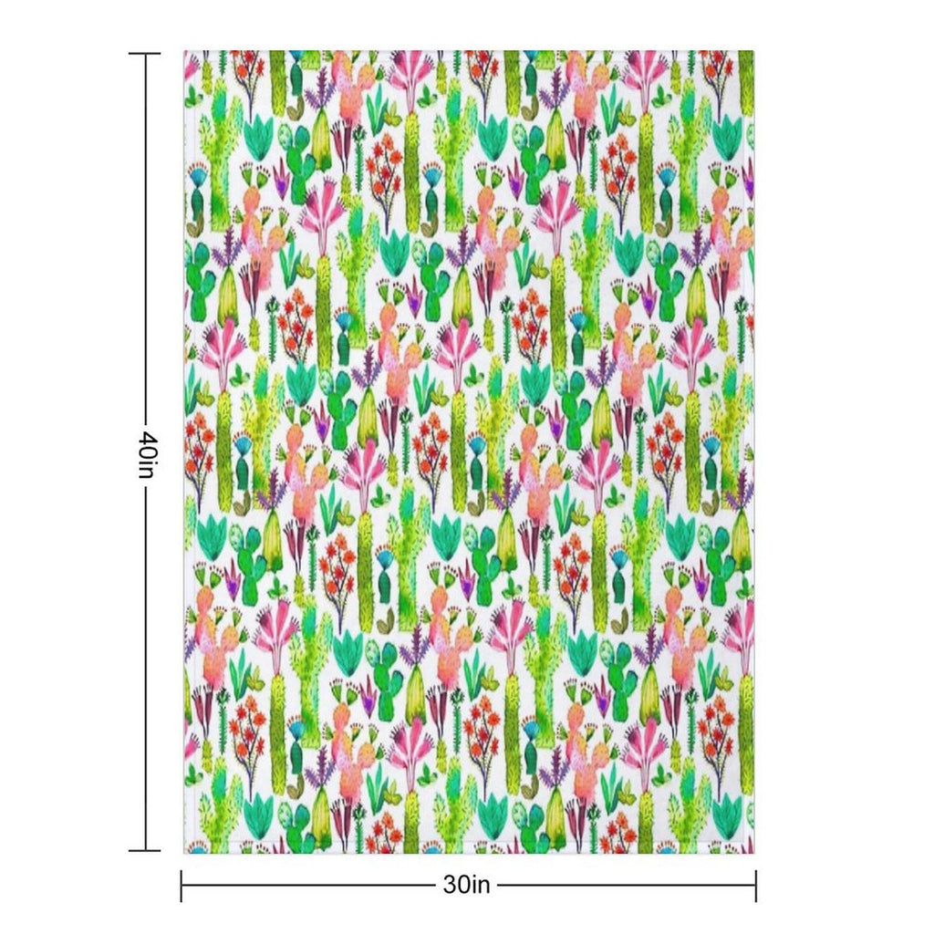 Cacti Garden Quick-dry Throw Blanket