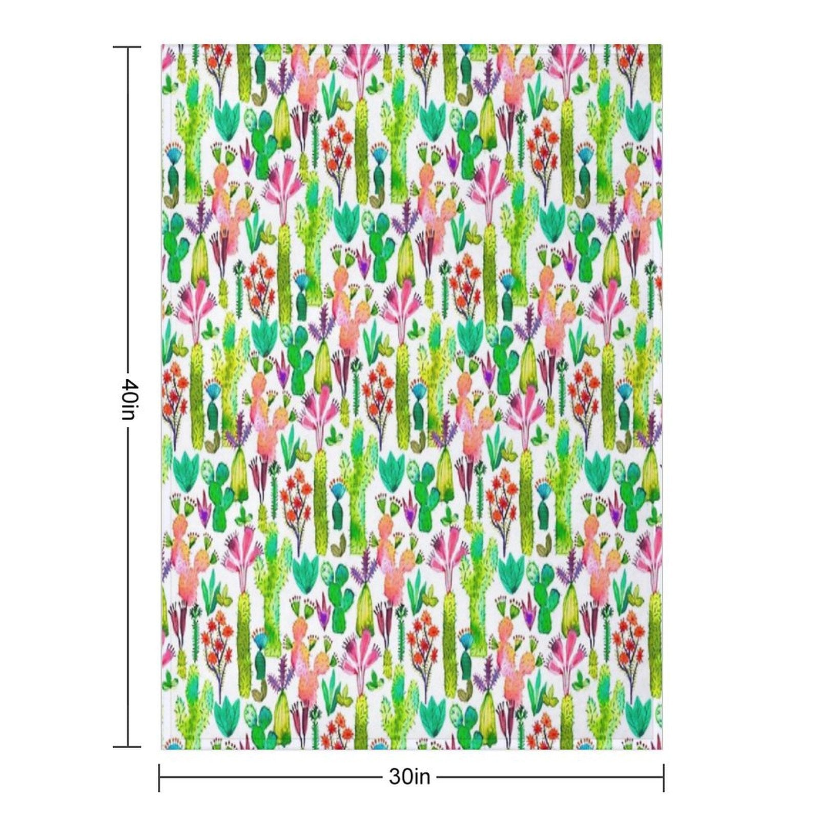 Cacti Garden Quick-dry Throw Blanket