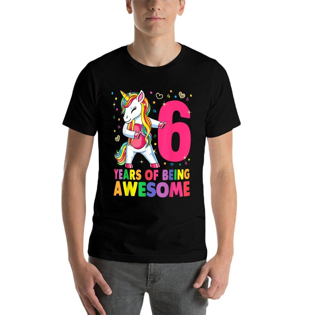 6 Years Old Unicorn Flossing 6th Birthday Girl Unicorn Party  Soft T-Shirt