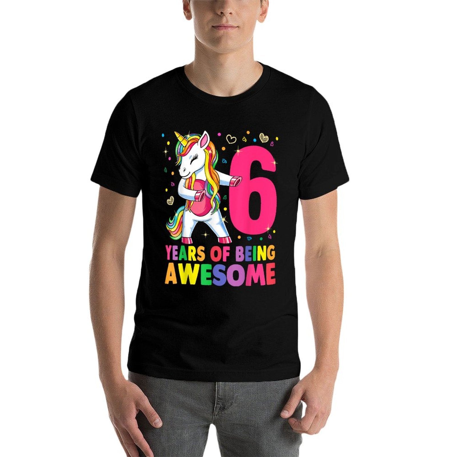 6 Years Old Unicorn Flossing 6th Birthday Girl Unicorn Party  Soft T-Shirt