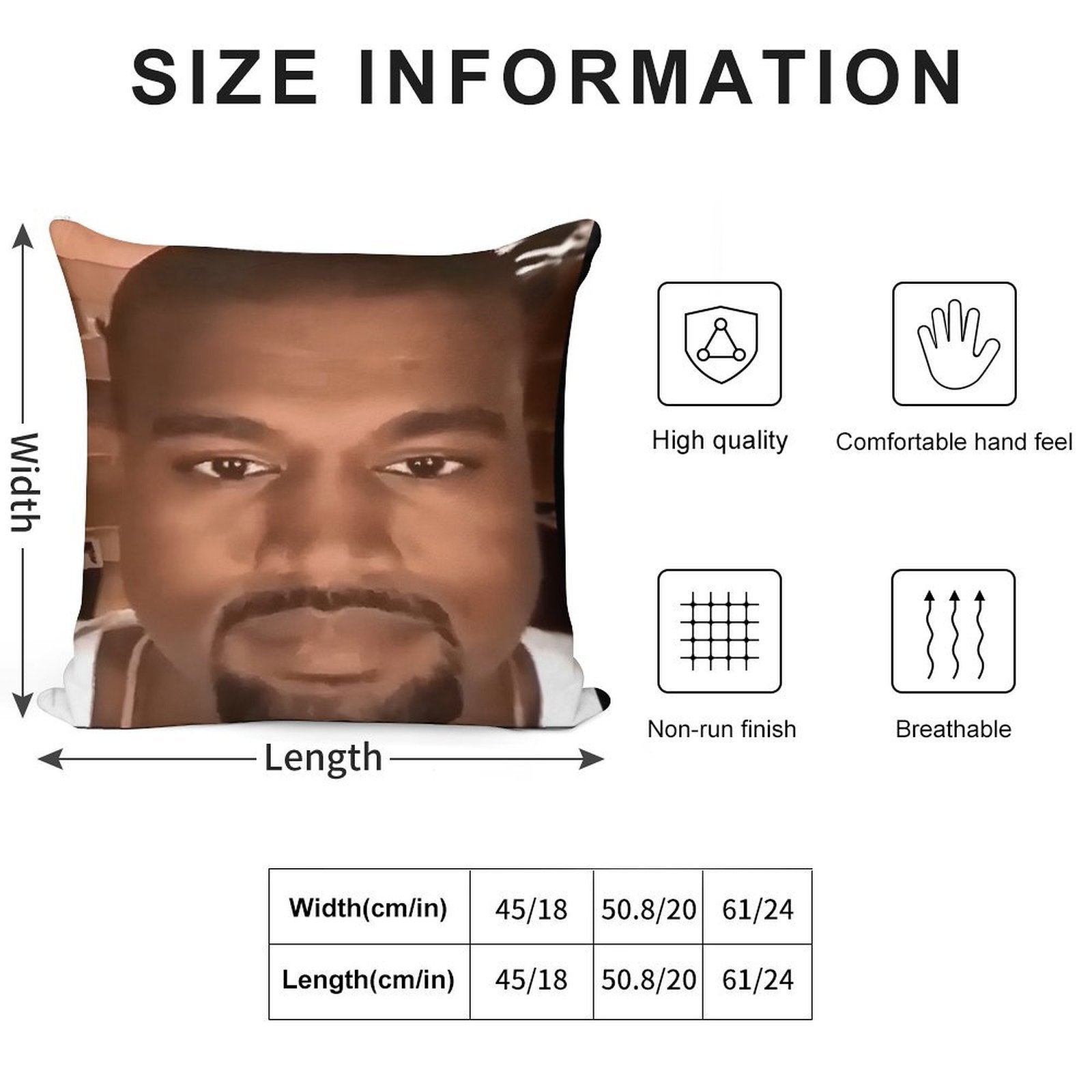 Kanye West Stretched Meme  TikTok Meme  Ye Soft Ultra-Soft Texture Throw Pillow