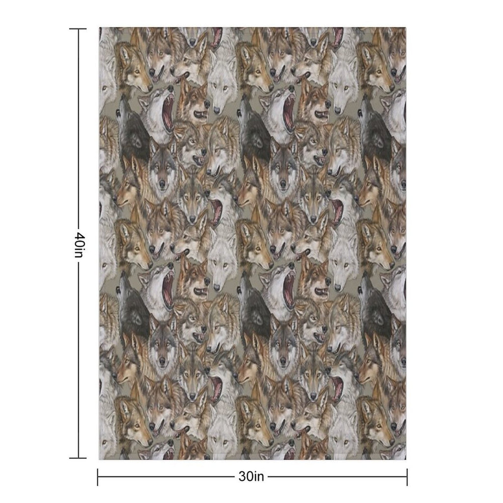 Wolves Pattern Velvety-soft Throw Blanket