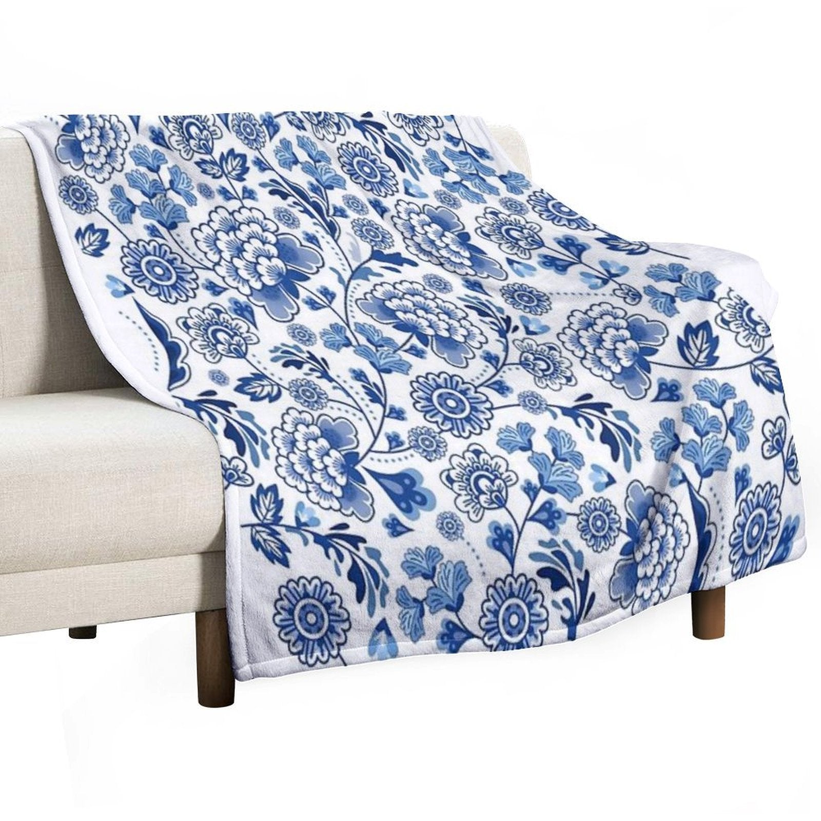 Chinese Porcelain Design Versatility Throw Blanket