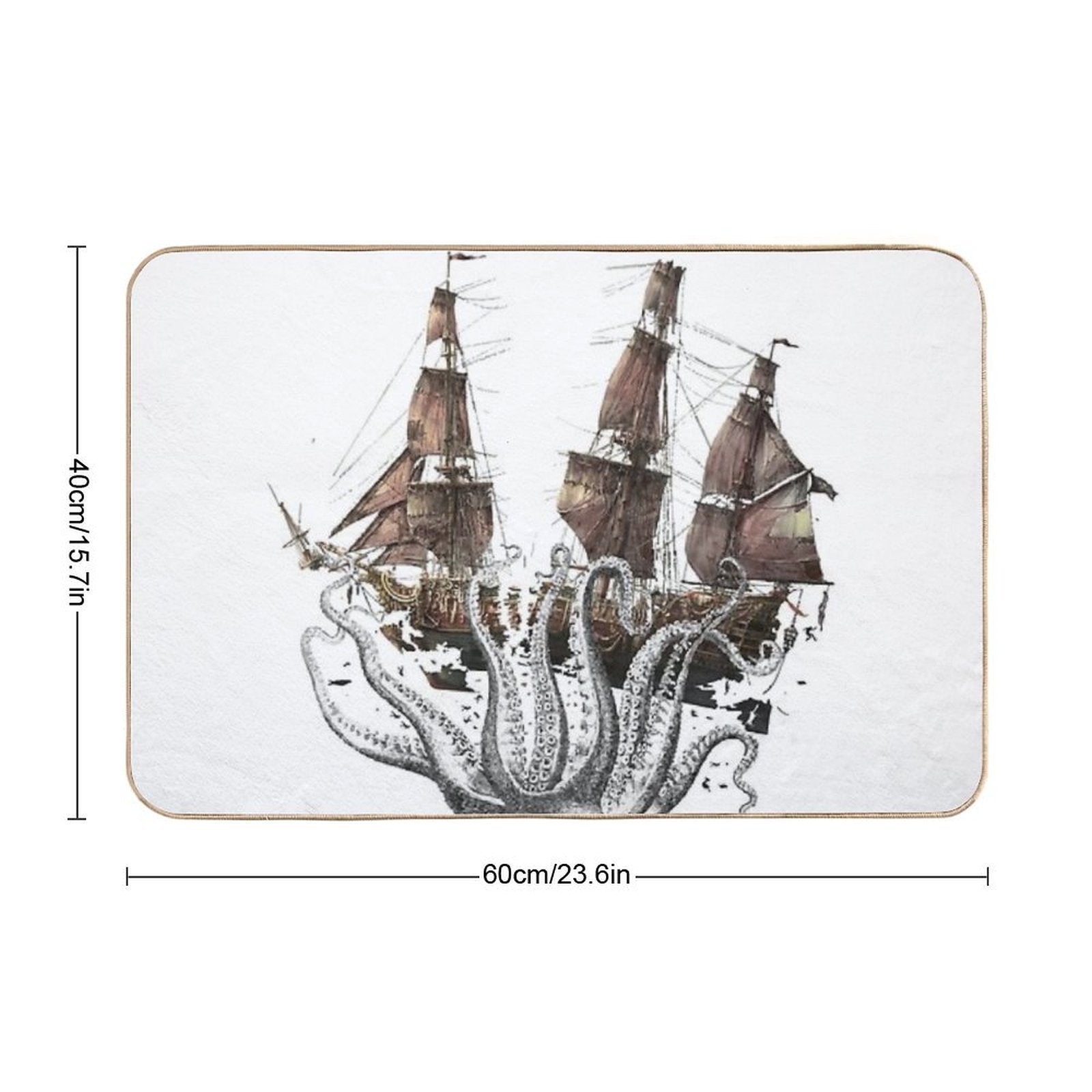 Octopus 20,000 Tentacles Under The Sea B  Toxin-Free Bath Mat