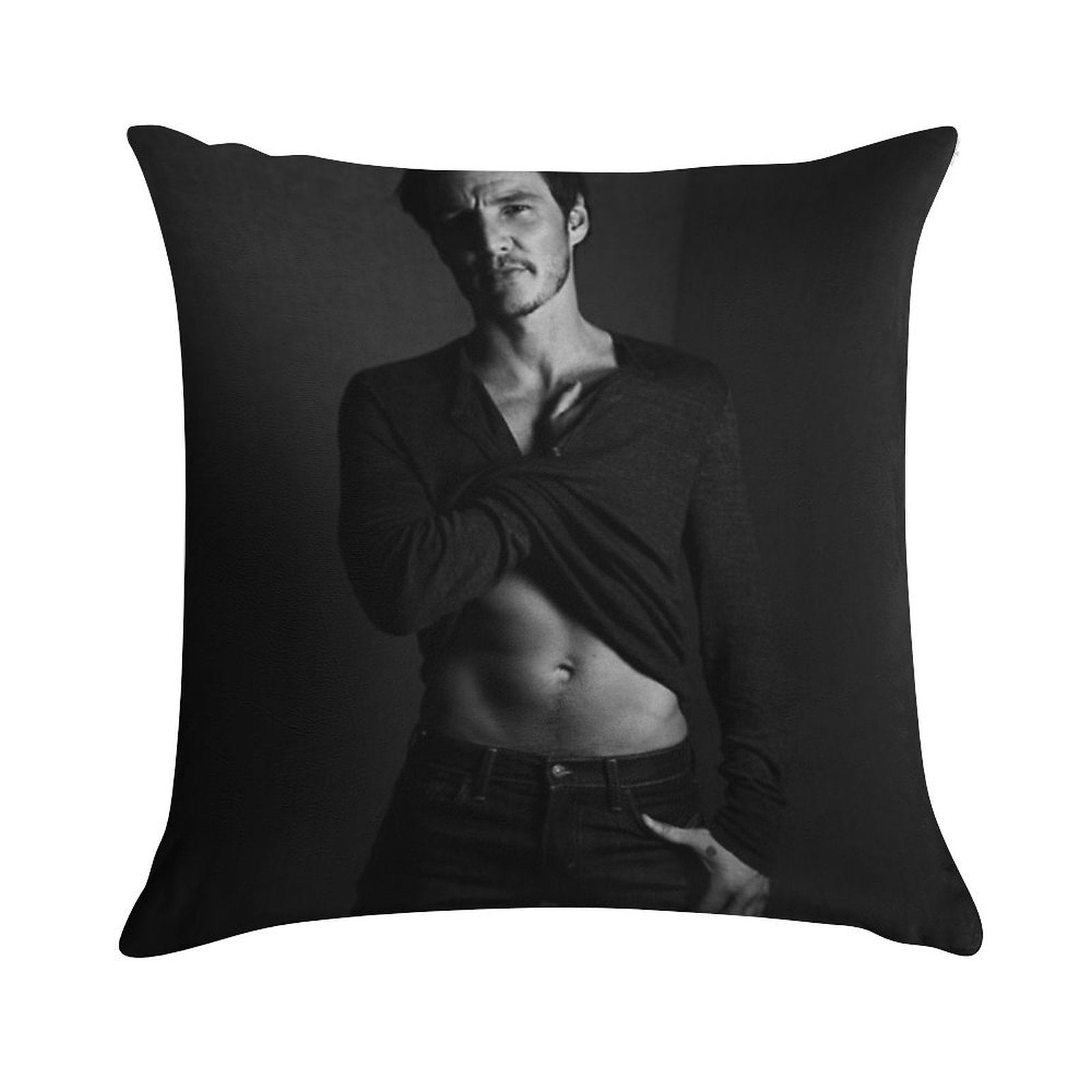 Pedro Pascal - BW I Soft Skin-Friendly Throw Pillow