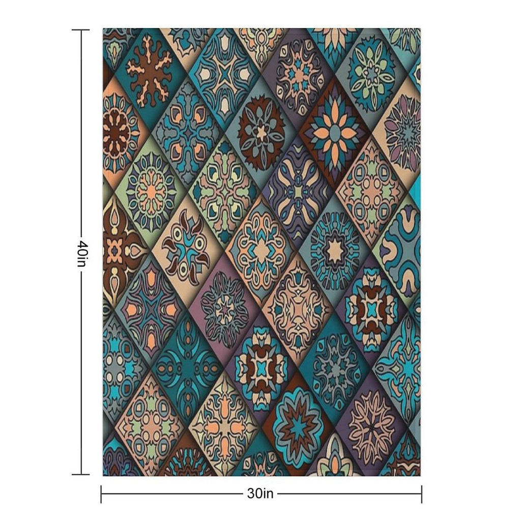 Simple Geometric Abstraction Colors Compact Throw Blanket