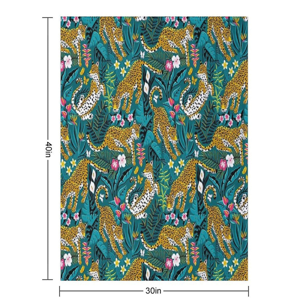 Dancing Jaguar Jungle Wrinkle-free Throw Blanket