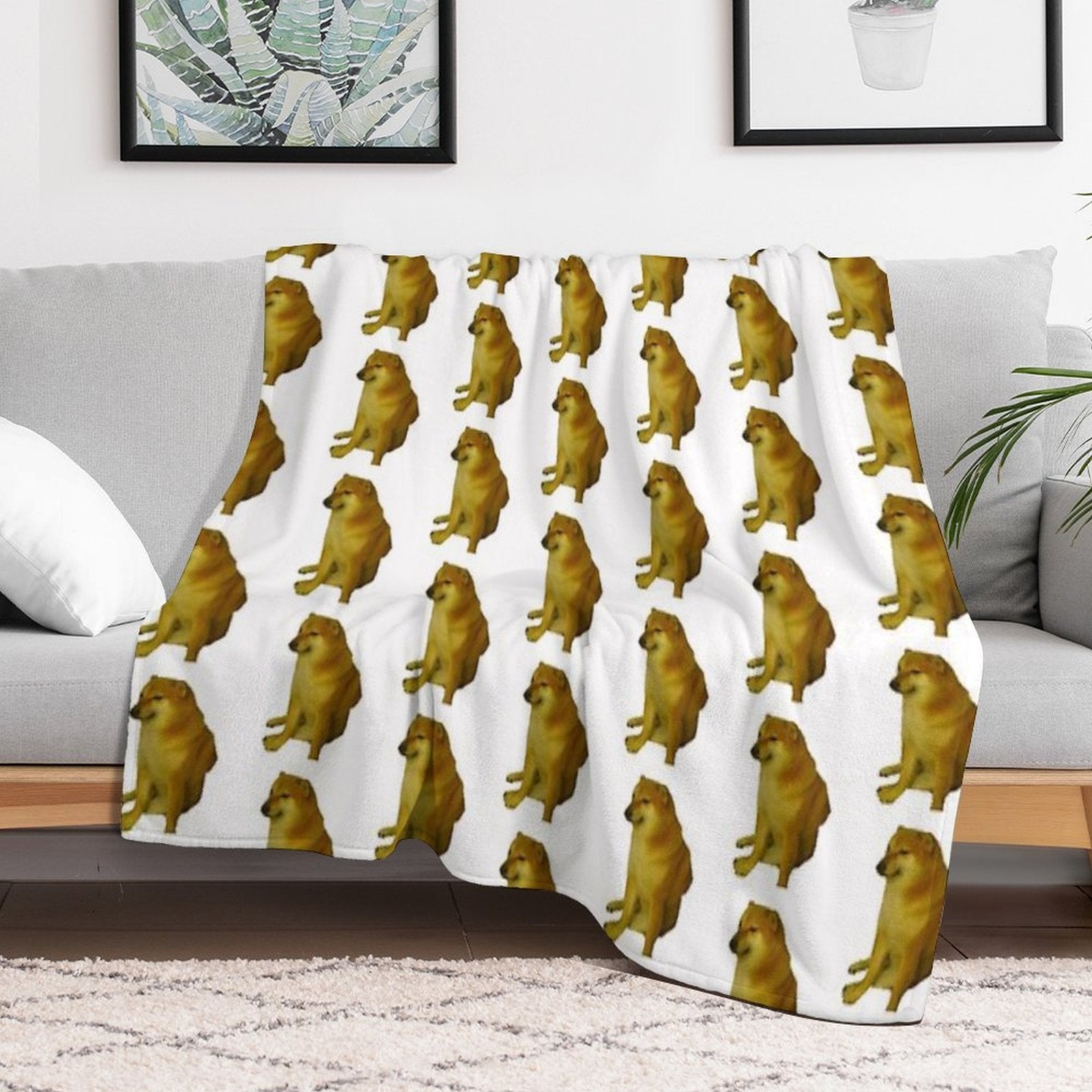 Cheems Comfort Throw Blanket