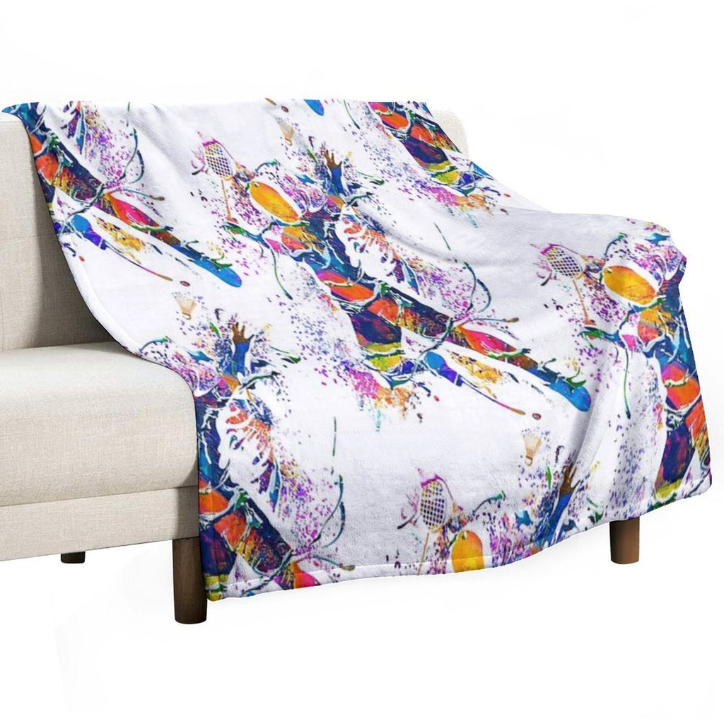 Badminton - Badminton Player - Badminton Smash Wrinkle-free Throw Blanket