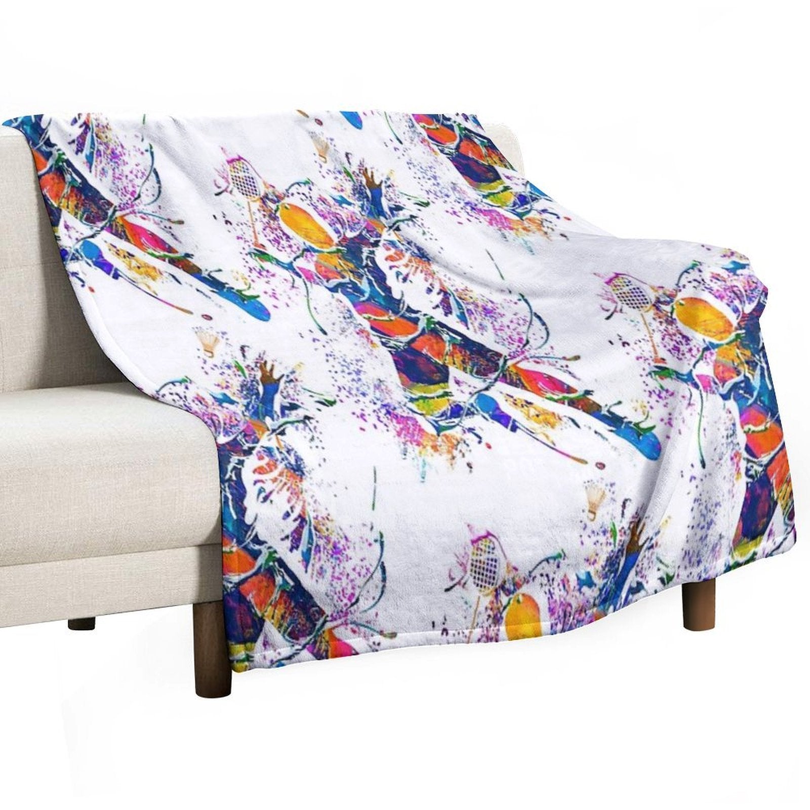Badminton - Badminton Player - Badminton Smash Wrinkle-free Throw Blanket