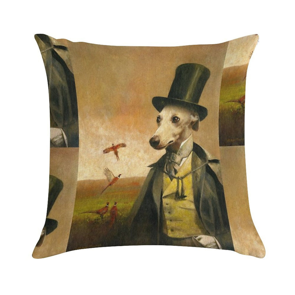 Victorian Whippet Soft Warmth Comfort Throw Pillow