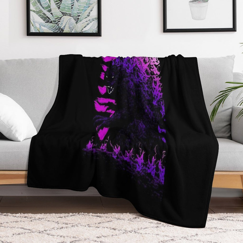 Gojira Millenium Godzilla 2000 Minus 1 Shin Black Light Travel-friendly Throw Blanket