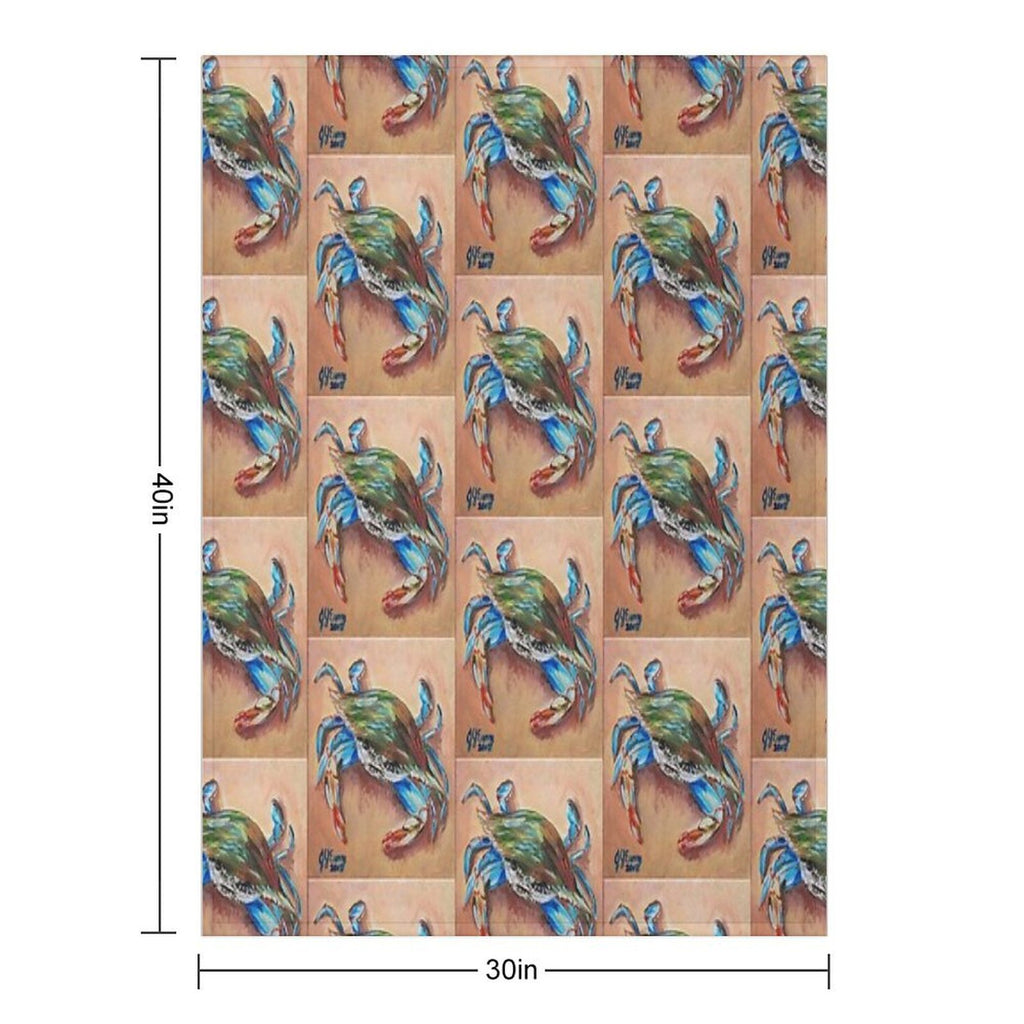 Blue Crab Easy Care Throw Blanket